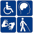 Picture showing 4 disability icons